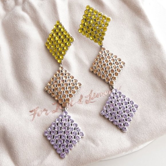 For Love & Lemons Casbah 3 Tier Stone Earrings - Picture 2 of 3